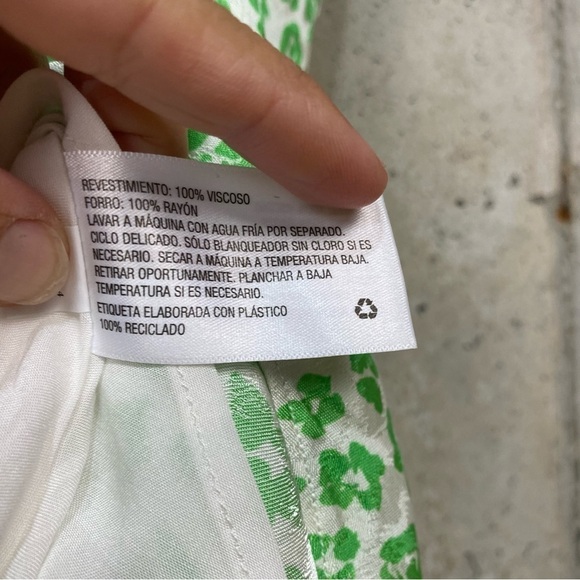 Rixo target bright green leopard orange floral sleeveless midi slip dress - Picture 7 of 7